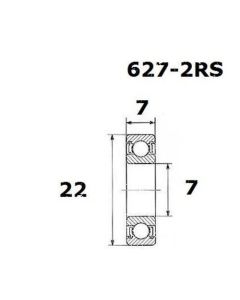 BLACK BEARING-B5-Lager-UB-627-B5