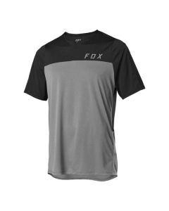 fox-flexair-zip-dh-mtb-kurzarm-jersey-grau-s-115125