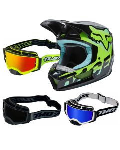 Fox V1 TRICE Crosshelm teal mit TWO-X Atom Brille