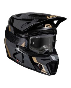 Leatt Crosshelm Moto 8.5 mit 5.5 Brille schwarz grau XS