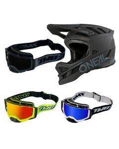 Oneal Blade MTB Helm Solid schwarz mit TWO-X Atom Brille