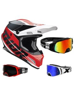 Thor Sector Crosshelm Fader rot schwarz inkl. TWO-X Rocket Crossbrille