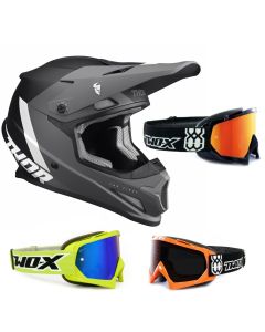 Thor Sector Crosshelm CHEV schwarz inkl. TWO-X Race Crossbrille