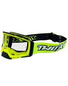 Crossbrille Offroad Brille Atom VORTEX neon gelb klar von TWO-X für Downhill Enduro Motocross