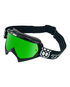 Crossbrille Offroad Brille Race schwarz Spiegel grün von TWO-X für Downhill Enduro Motocross