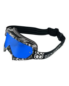 Crossbrille Offroad Brille Race Text Spiegel blau von TWO-X für Downhill Enduro Motocross