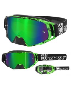 Crossbrille Offroad Brille Rocket Crush grün Spiegel grün von TWO-X für Downhill Enduro Motocross