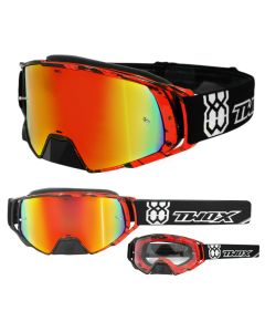 Crossbrille Offroad Brille Rocket Crush rot Spiegel iridium von TWO-X für Downhill Enduro Motocross
