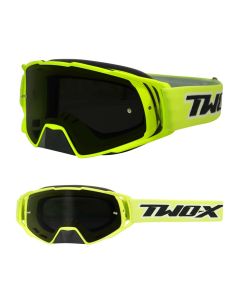 Crossbrille Offroad Brille Rocket neon getönt grau von TWO-X für Downhill Enduro Motocross