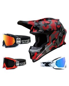 Z1R Rise Crosshelm Camo rot mit TWO-X Race Brille