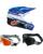 Alpinestars Kinder MX Helm Combo SM3 Falcon blau weiss mit TWO-X Race Brille