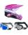 Alpinestars Kinder MX Helm Combo SM3 Falcon pink weiss mit TWO-X Race Brille