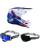 Alpinestars MX Helm Combo S-M7 Blaster blau weiss mit TWO-X Atom Brille
