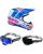 Alpinestars MX Helm Combo S-M7 Core blau weiss mit TWO-X Atom Brille