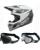 Oneal Combo Crosshelm mit Brille 3SRS SOLID weiss schwarz