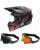 Oneal Combo Crosshelm mit Brille 3SRS HAZE grau rot