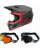 Oneal Combo Crosshelm mit Brille 3SRS E-STROKE grau rot