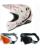 Oneal Combo Crosshelm mit Brille 1SRS SPLASH weiss orange