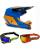 Fox Combo Crosshelm mit Brille V1 COLLECT blau