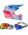 Fox Combo Crosshelm mit Brille V1 COLLECT blau pink