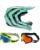Fox Combo Crosshelm mit Brille V1 KAIROS Kids blau