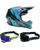 Fox Combo Crosshelm mit Brille V3 RS CANVAS blau