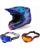 Alpinestars Combo Crosshelm mit Brille SM7 Cast blau