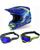 Alpinestars Combo Crosshelm mit Brille SM7 Deed blau
