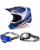 Alpinestars Combo Crosshelm mit Brille SM7 Rise blau