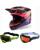 Alpinestars Combo Crosshelm mit Brille SM 10 Era schwarz pink