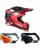 Oneal Crosshelm 2Series Combo SPYDE mit TWO-X Race Brille schwarz rot