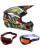 Oneal Crosshelm Combo 3SRS INKED mit TWO-X Atom Brille bunt