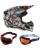 Oneal Crosshelm Combo 3SRS ATTACK mit TWO-X Atom Brille schwarz weiss
