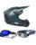 Oneal Crosshelm Combo 5SRS SPIKE mit TWO-X Atom Brille blau weiss