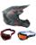 Oneal Crosshelm Combo 5SRS SPIKE mit TWO-X Atom Brille grau rot