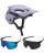 Fox Speedframe Racik MTB Helm mit Brille lila Light