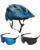 Fox Speedframe MTB Helm blau mit Brille Light