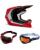 Fox V1 Nitro MX Helm Combo rot
