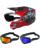 Oneal 5Series Crosshelm Polyacrylite HR V. 22 schwarz rot mit TWO-X Atom Brille