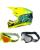 Oneal Kinder MX Helm Combo 3SRS NOVA neon gelb mit TWO-X Race Brille