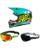 Oneal MX Helm Combo 3SRS NOVA grün mit TWO-X Atom Brille