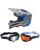 Oneal MX Helm Combo EX-SRS MAGMA blau grau mit TWO-X Atom Brille