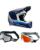 Thor Kinder MX Helm Combo FLEET DEFY blau mit TWO-X Race Brille