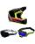 Thor MX Helm Combo FLEET DEFY schwarz neon mit TWO-X Atom Brille